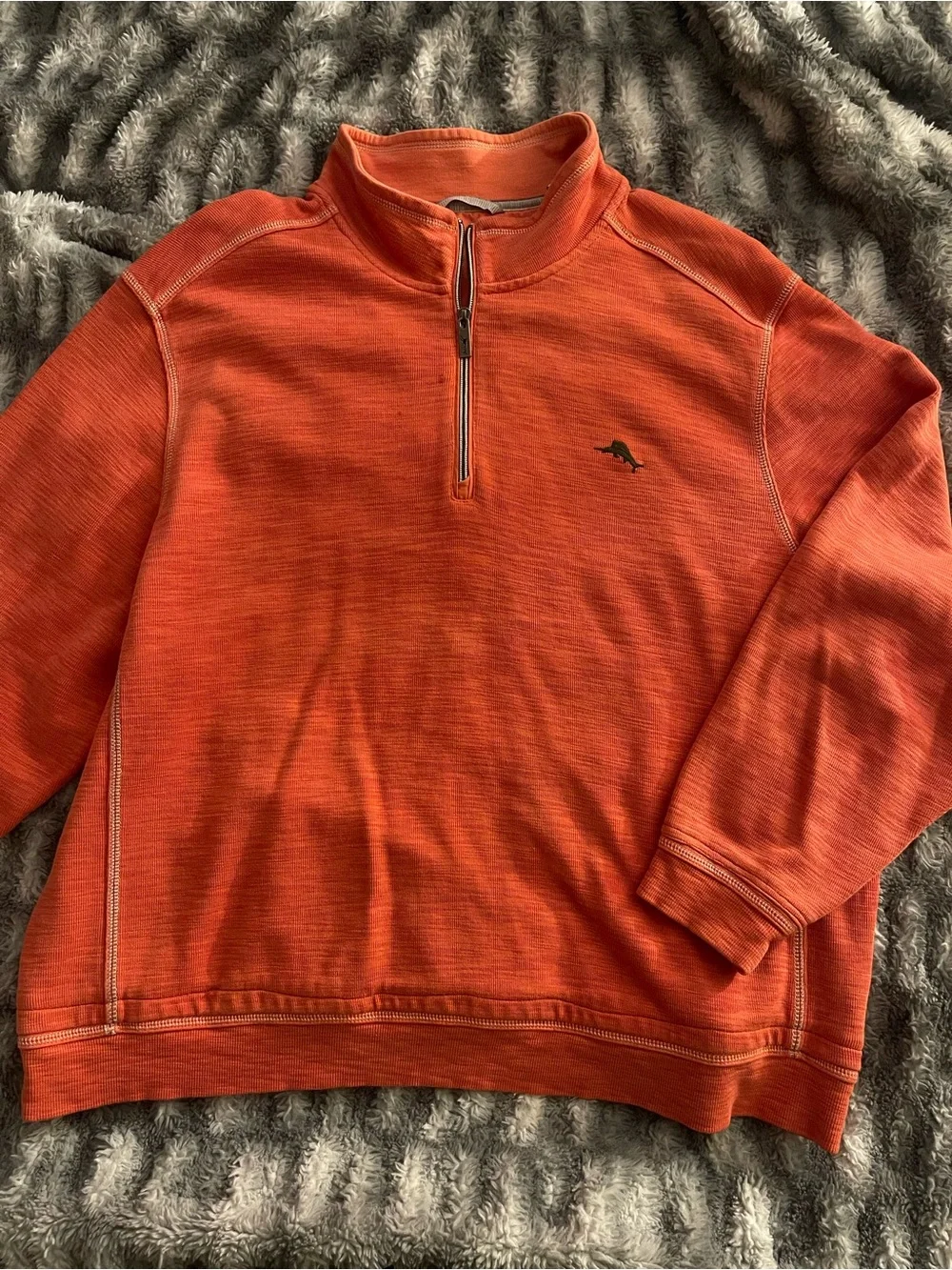 Tommy Bahama Montego Bay Textured Cotton Half Zip Pullover.